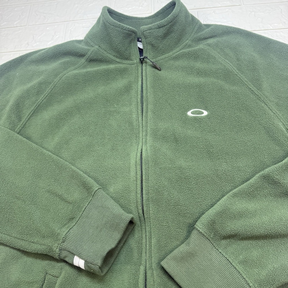 Oakley Mens MicroFleece Full Zip Jacket Sweater Green XL
